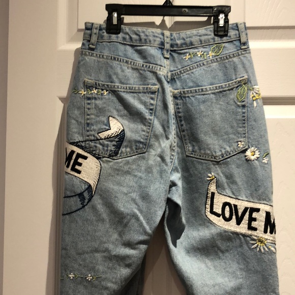 TopShop | EUC Embroidered Moto Jeans - Picture 7 of 10